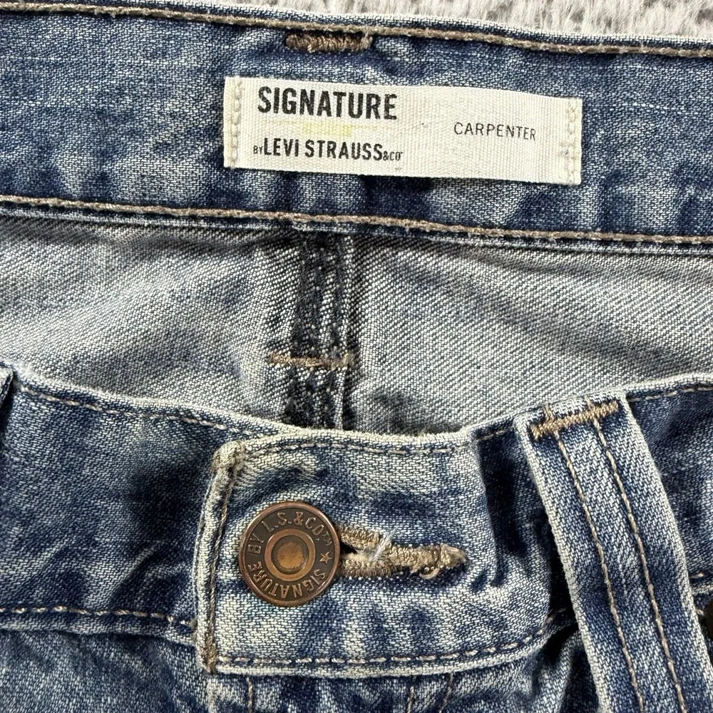 Vintage Levi  Carpenter Jeans Mens 32x32 Distressed Stained Ripped Thrashed‎